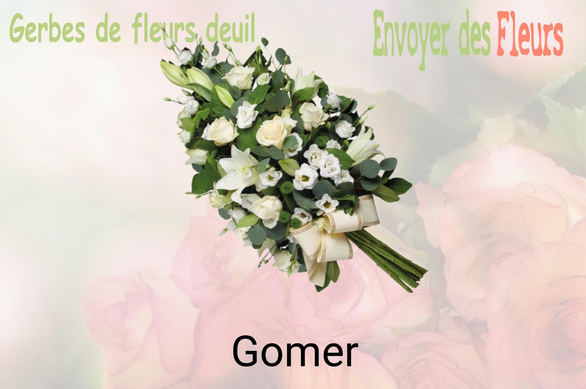 Gerbe de fleurs de deuil livrée à Gomer